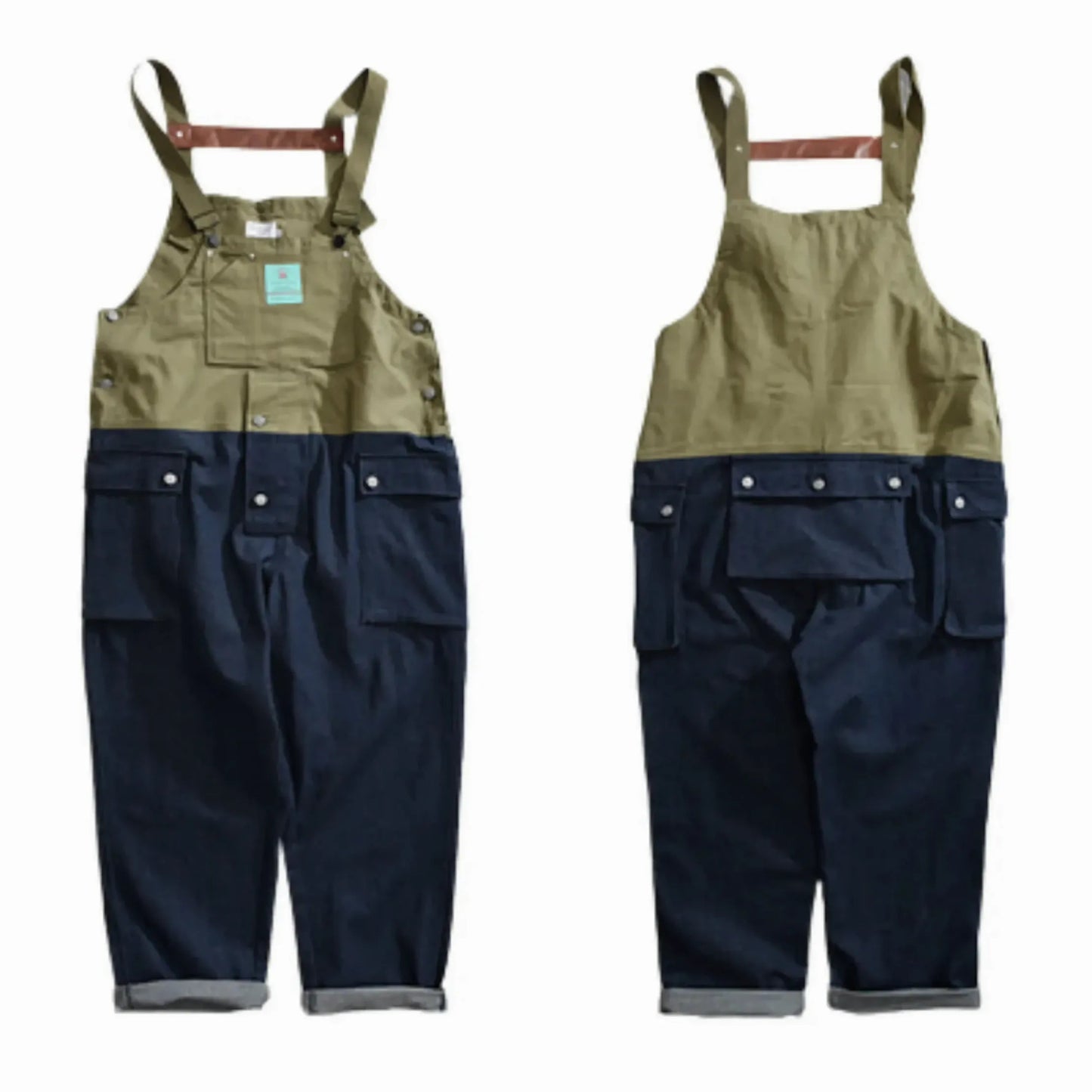 Salopette en Jean Bicolore pour Homme Cargo - Style Moderne et Fonctionnel - Salopette Mania
