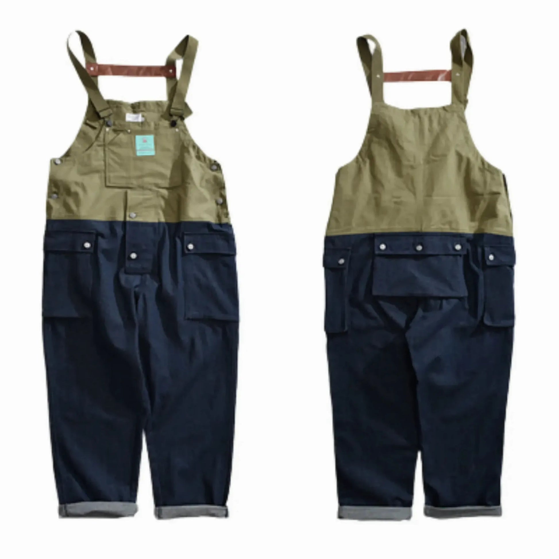 Salopette en Jean Bicolore pour Homme Cargo - Style Moderne et Fonctionnel - Salopette Mania