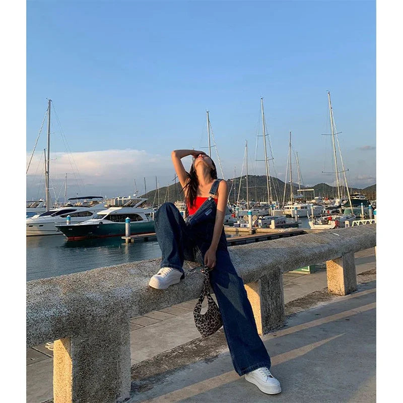 Salopette en Jean Femme Baggy Coréenne