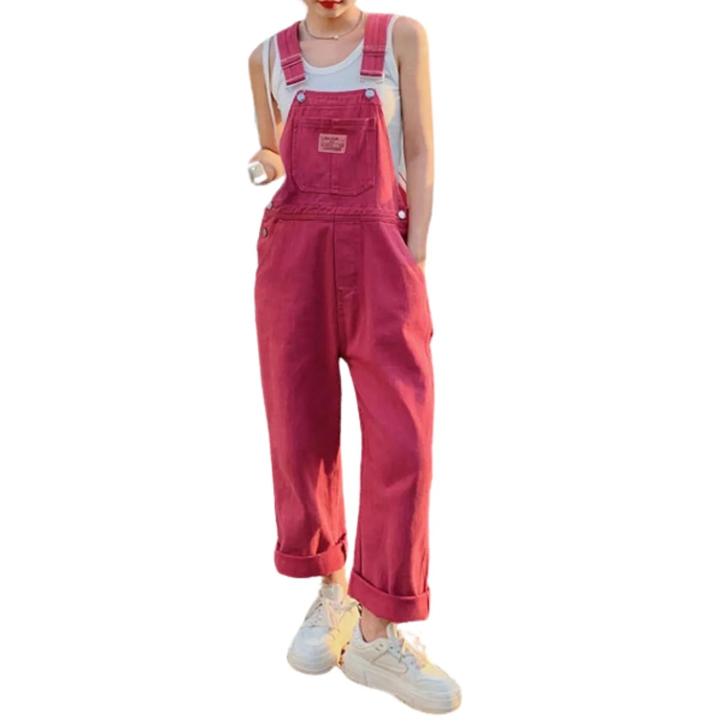 Salopette en Jean Style Rose Fushia pour Femme - Tendance et Audacieuse - Salopette Mania