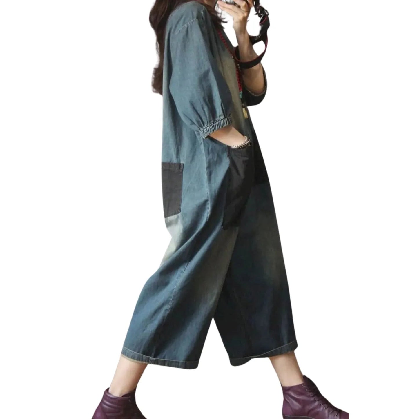 Salopette Femme Plus Size en Jean Vintage - Style Décontracté et Authentique - Salopette Mania