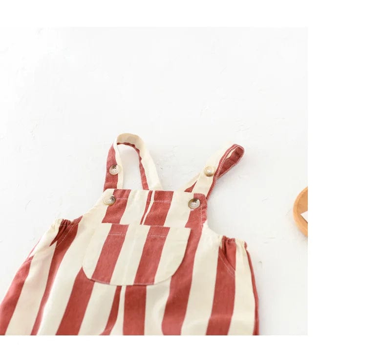 Salopette Rayée Bébé en Coton - Motif Ours Mignon pour un Look Original - Salopette Mania