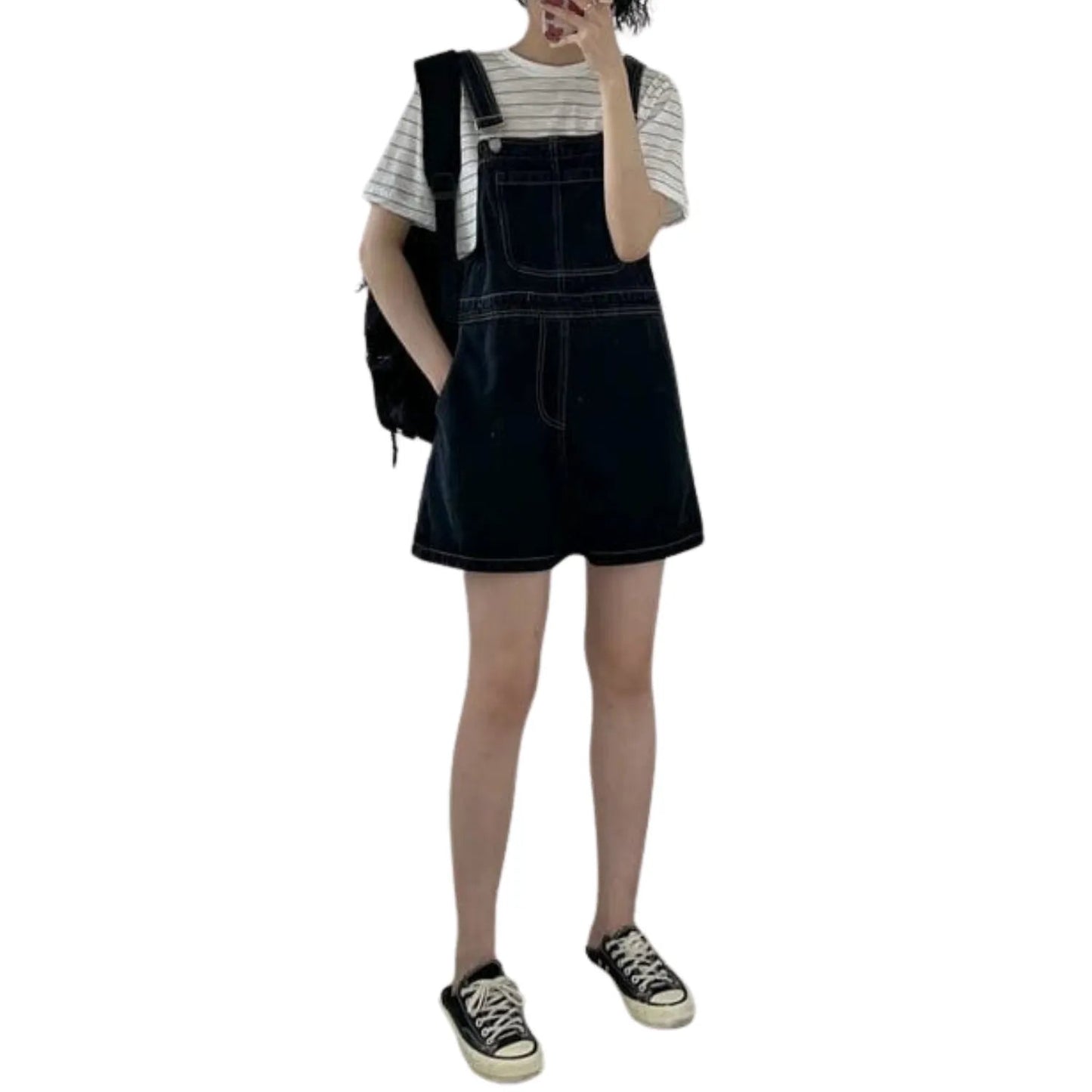 Salopette Short en Jean pour Femme - Style Décontracté et Estival - Salopette Mania