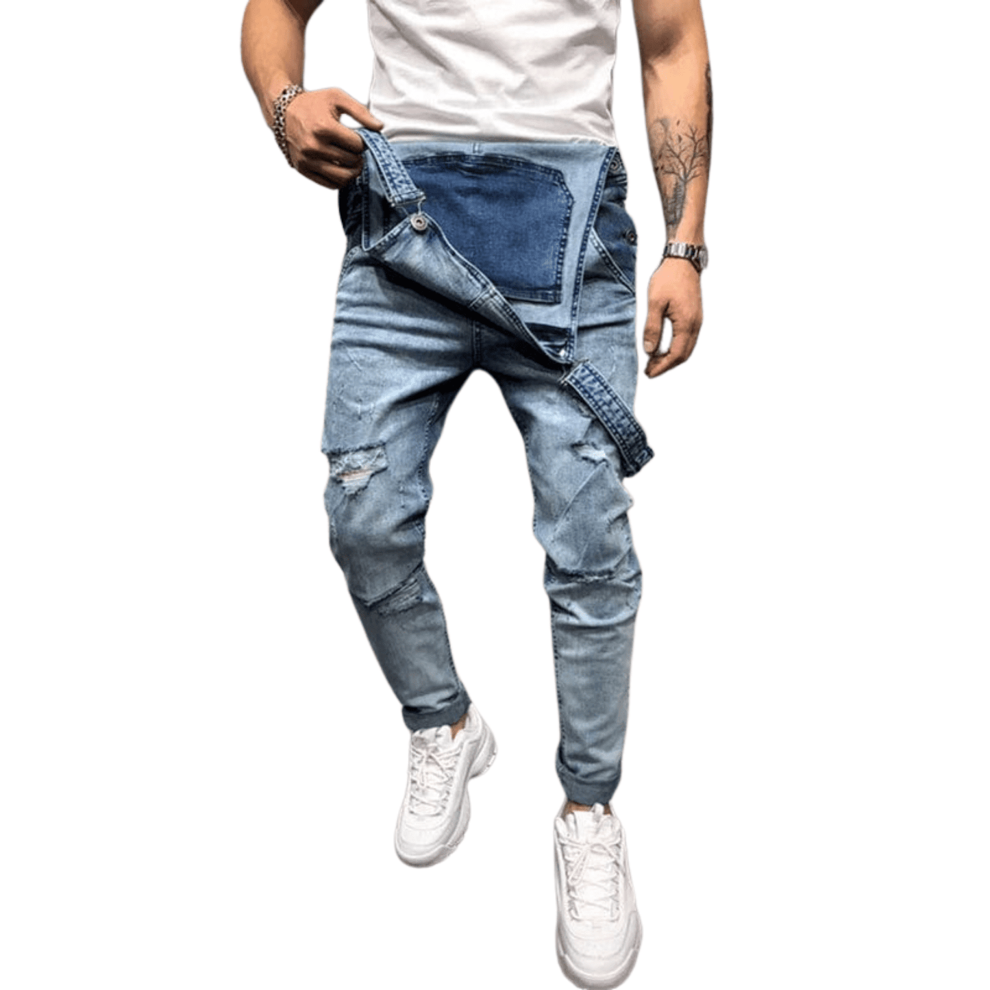 Salopette Slim en Jean pour Homme - Style Urbain et Moderne - Salopette Mania