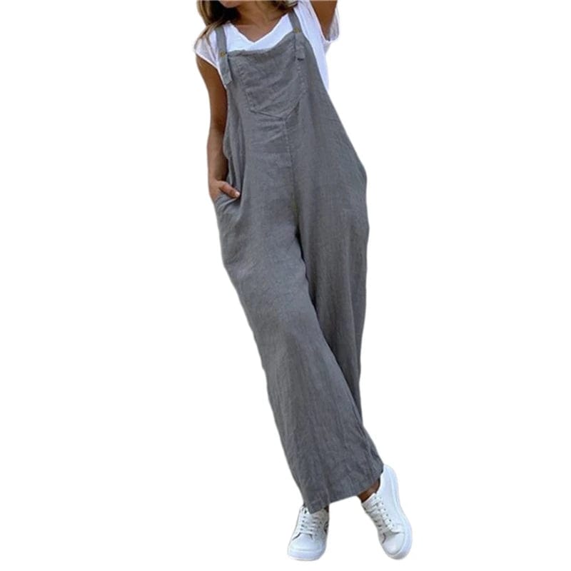 Salopette Vintage Ample pour Femme - Élégance Décontractée avec Poches - Salopette Mania