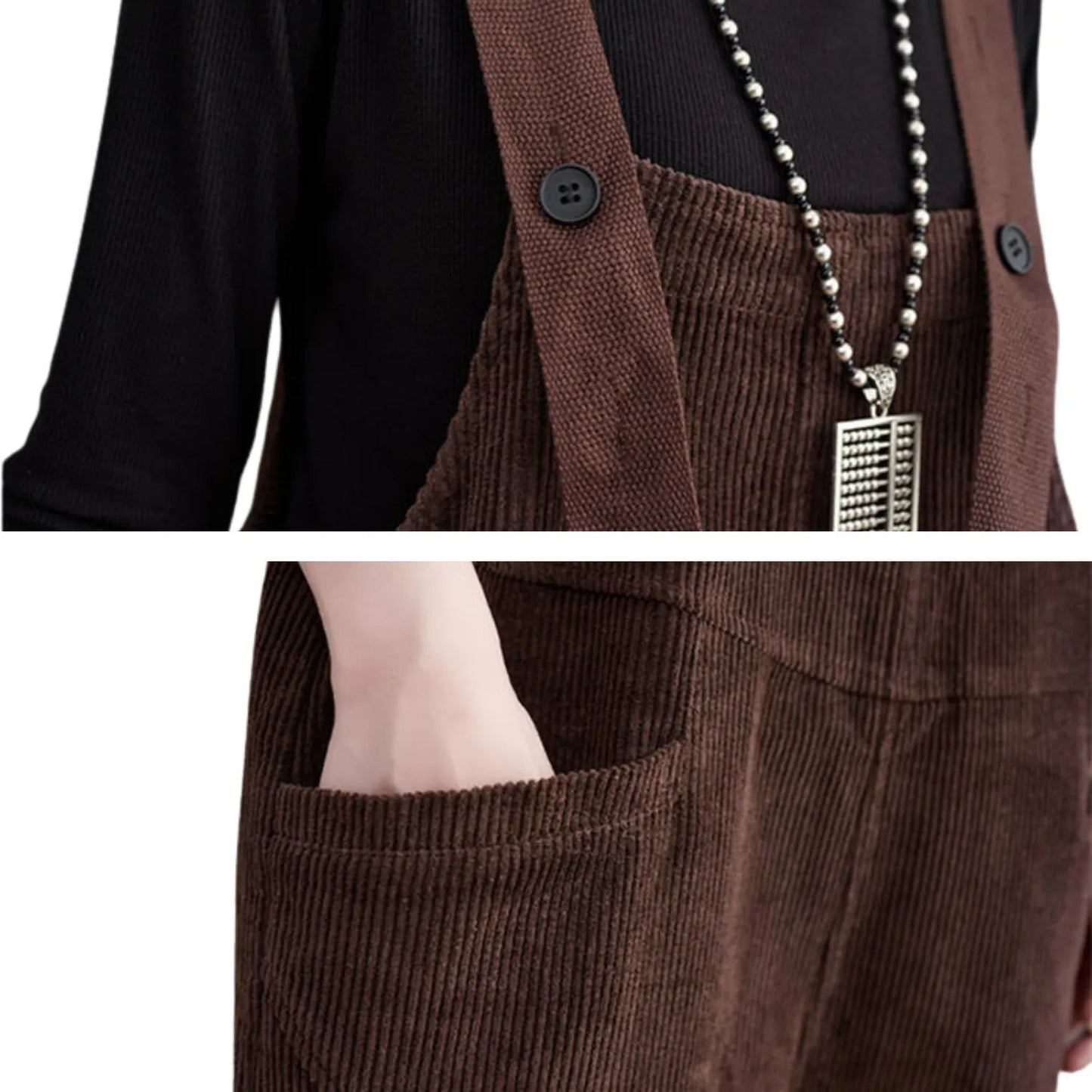 Salopette Vintage Café pour Femme - Élégance et Confort au Quotidien - Salopette Mania