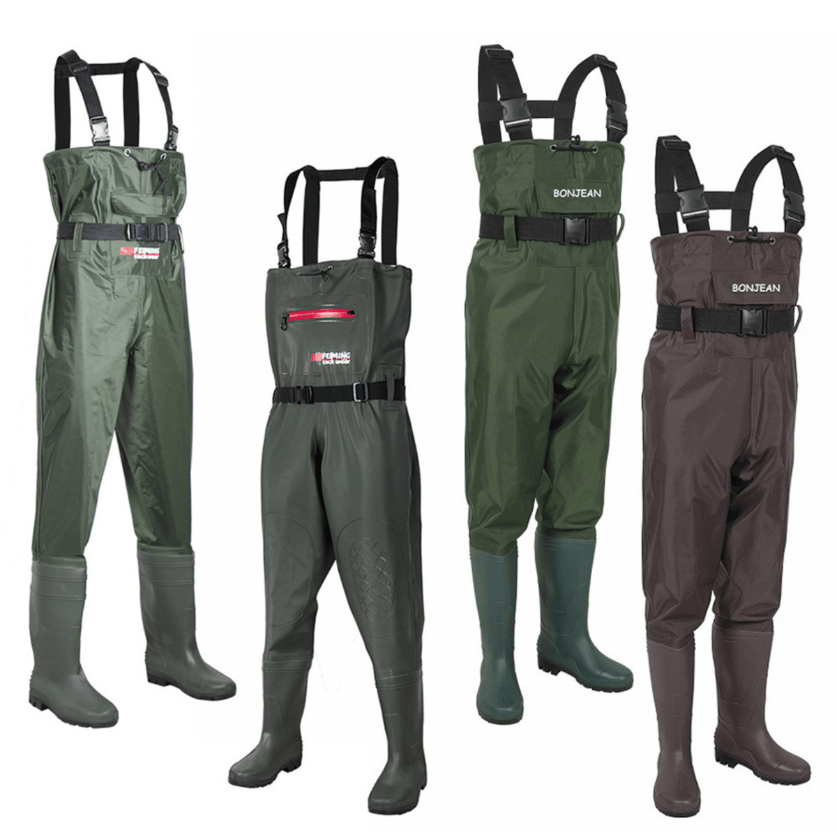 Salopette de pêche étanche à bottes intégrées