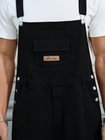 Salopette en Jean Noir Homme Rétro