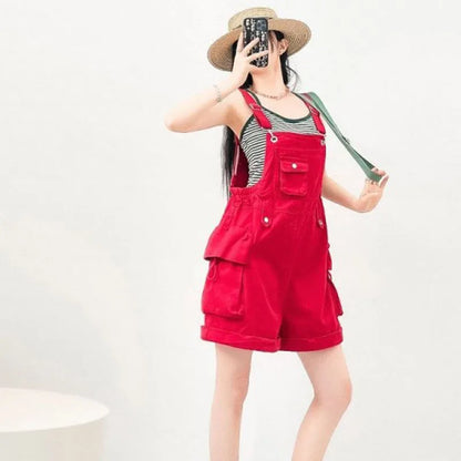 Salopette Short en Jean Femme Style Américain