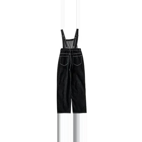 Salopette en Jean Femme Boutonnée Style Coréen