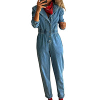 Combinaison Salopette en Jean Bleu pour Femme