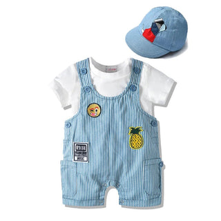 Ensemble Salopette Bébé en Coton avec Casquette et Body – Look Tropical et Confort Inégalé - Salopette Mania