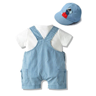 Ensemble Salopette Bébé en Coton avec Casquette et Body – Look Tropical et Confort Inégalé - Salopette Mania