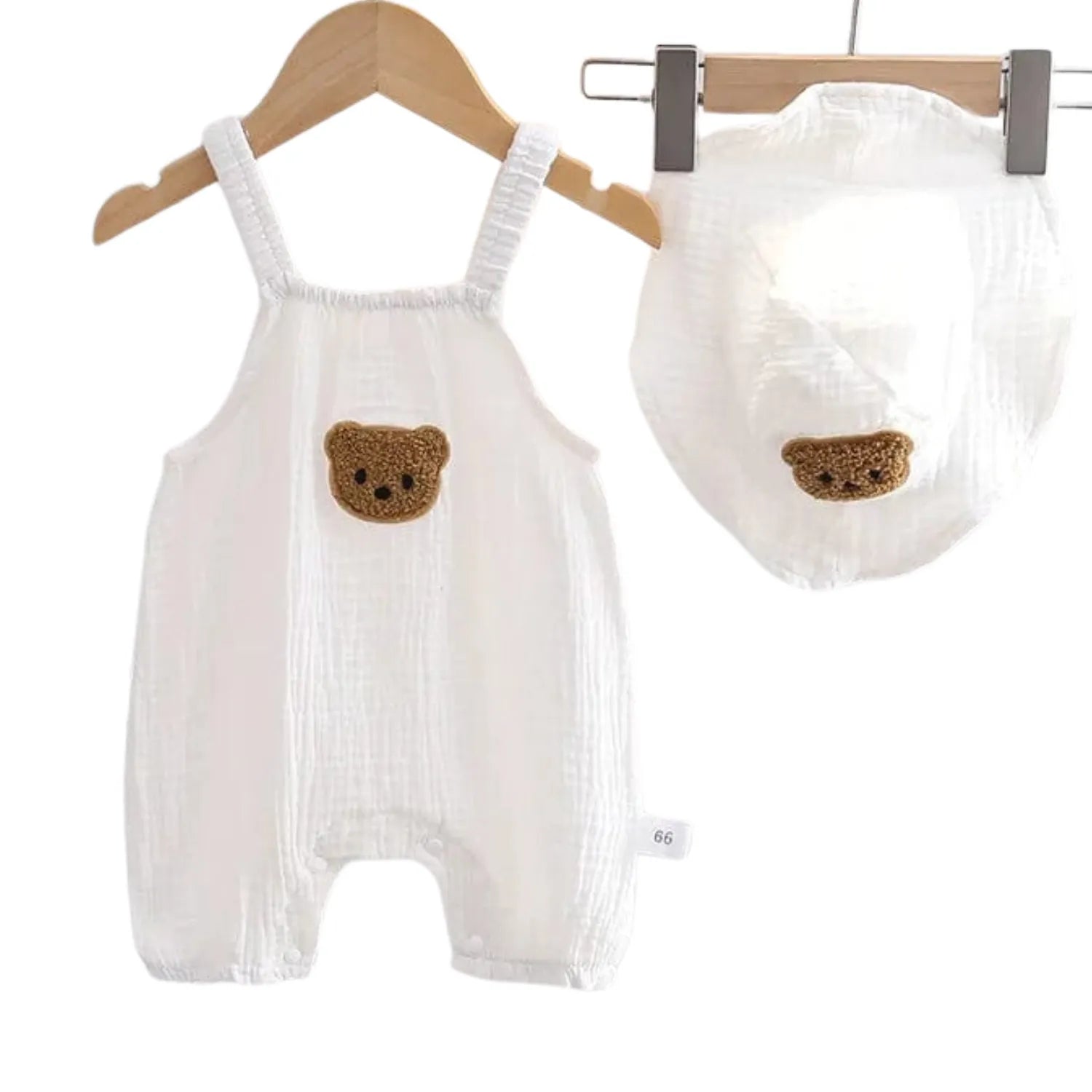 Ensemble Salopette Bébé en Coton Doux avec Motif Ours - Salopette Mania