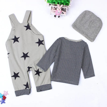 Ensemble Salopette et Bonnet Bébé avec Étoiles - Confort et Style Assurés - Salopette Mania