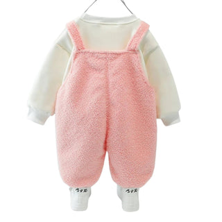 Ensemble Salopette et Pull Enfant - Motif Ours Rose Douillet et Adorable - Salopette Mania