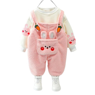 Ensemble Salopette et Pull Enfant - Motif Ours Rose Douillet et Adorable - Salopette Mania