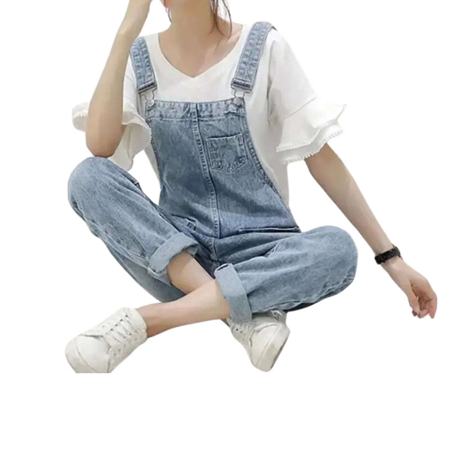 Salopette en Jean Décontractée pour Femme - Style Minimaliste et Confortable - Salopette Mania