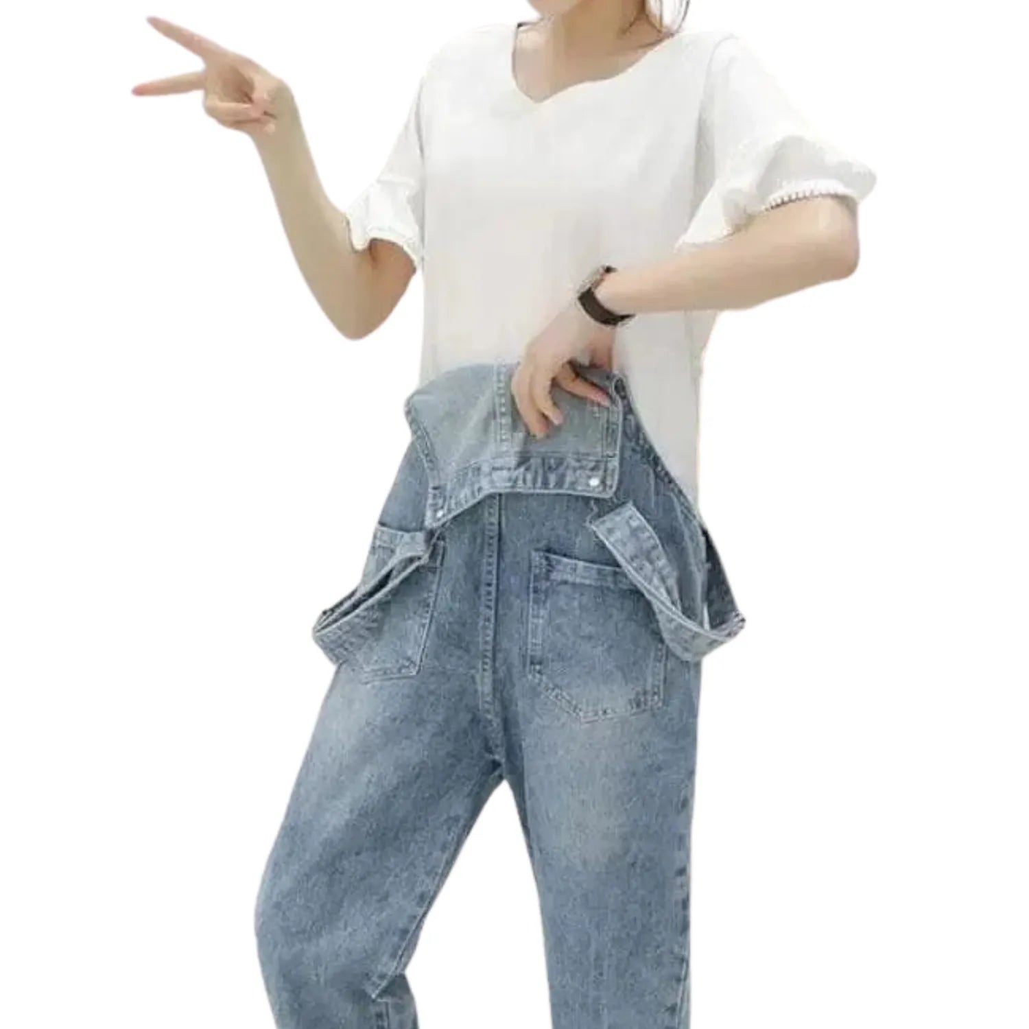 Salopette en Jean Décontractée pour Femme - Style Minimaliste et Confortable - Salopette Mania