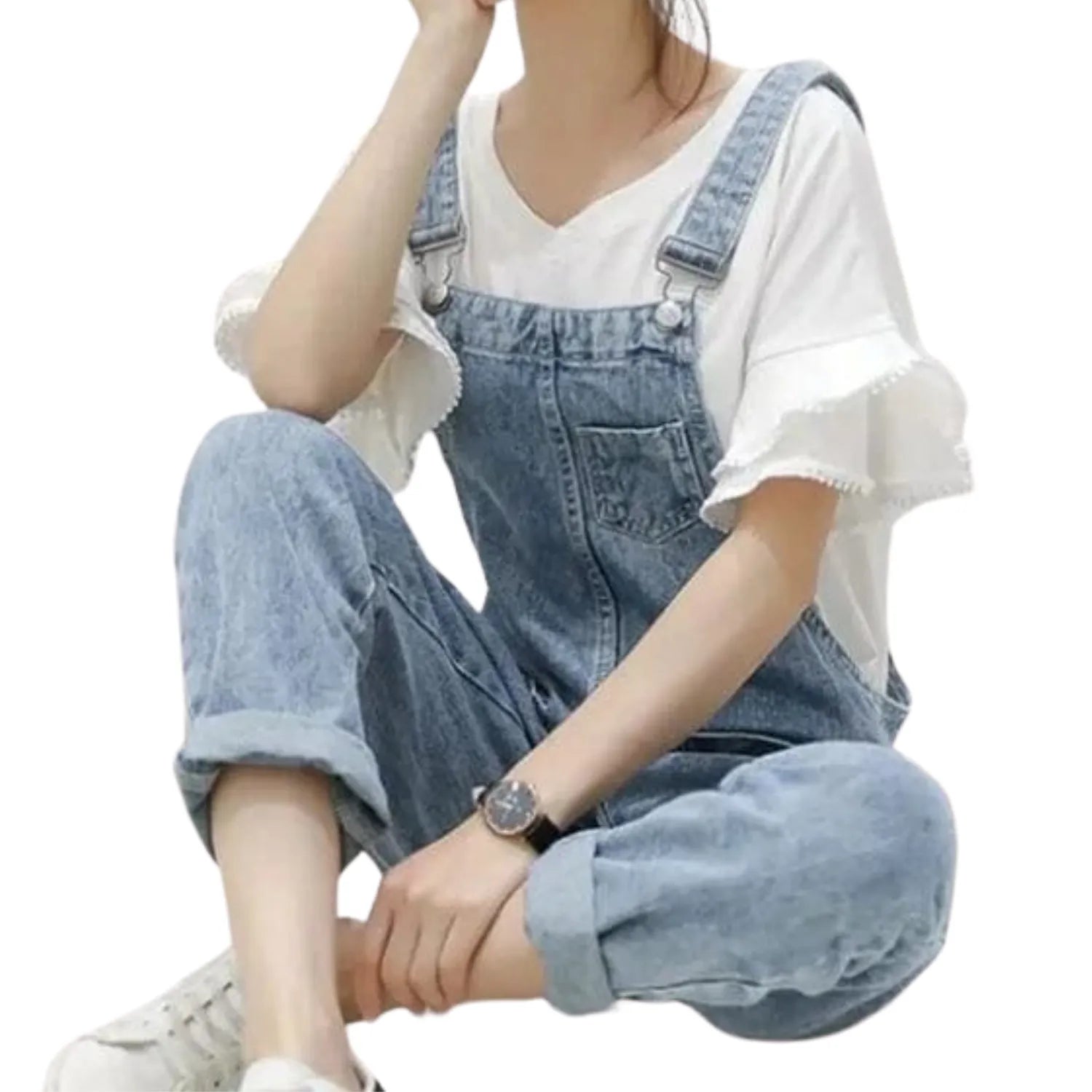 Salopette en Jean Décontractée pour Femme - Style Minimaliste et Confortable - Salopette Mania