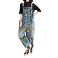 Salopette Fleurie en Jean Clair pour Femme
