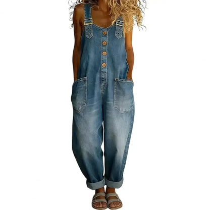 Salopette en Jean Femme Ajourée Harajuku