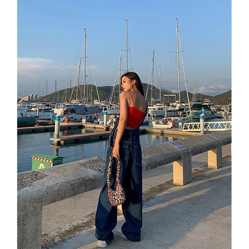 Salopette en Jean Femme Baggy Coréenne