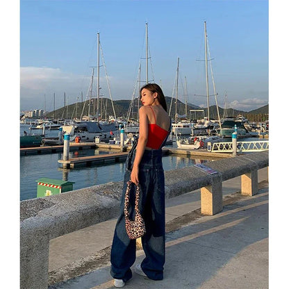 Salopette en Jean Femme Baggy Coréenne