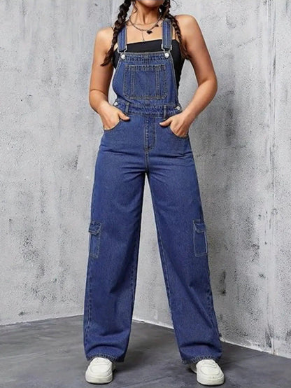 Salopette en Jean Femme Baggy Jambe Large