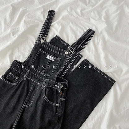 Salopette en Jean Femme Boutonnée Style Coréen
