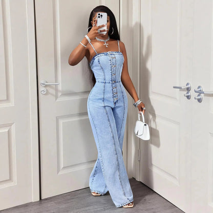 Salopette en Jean Femme Dos Nu Vintage