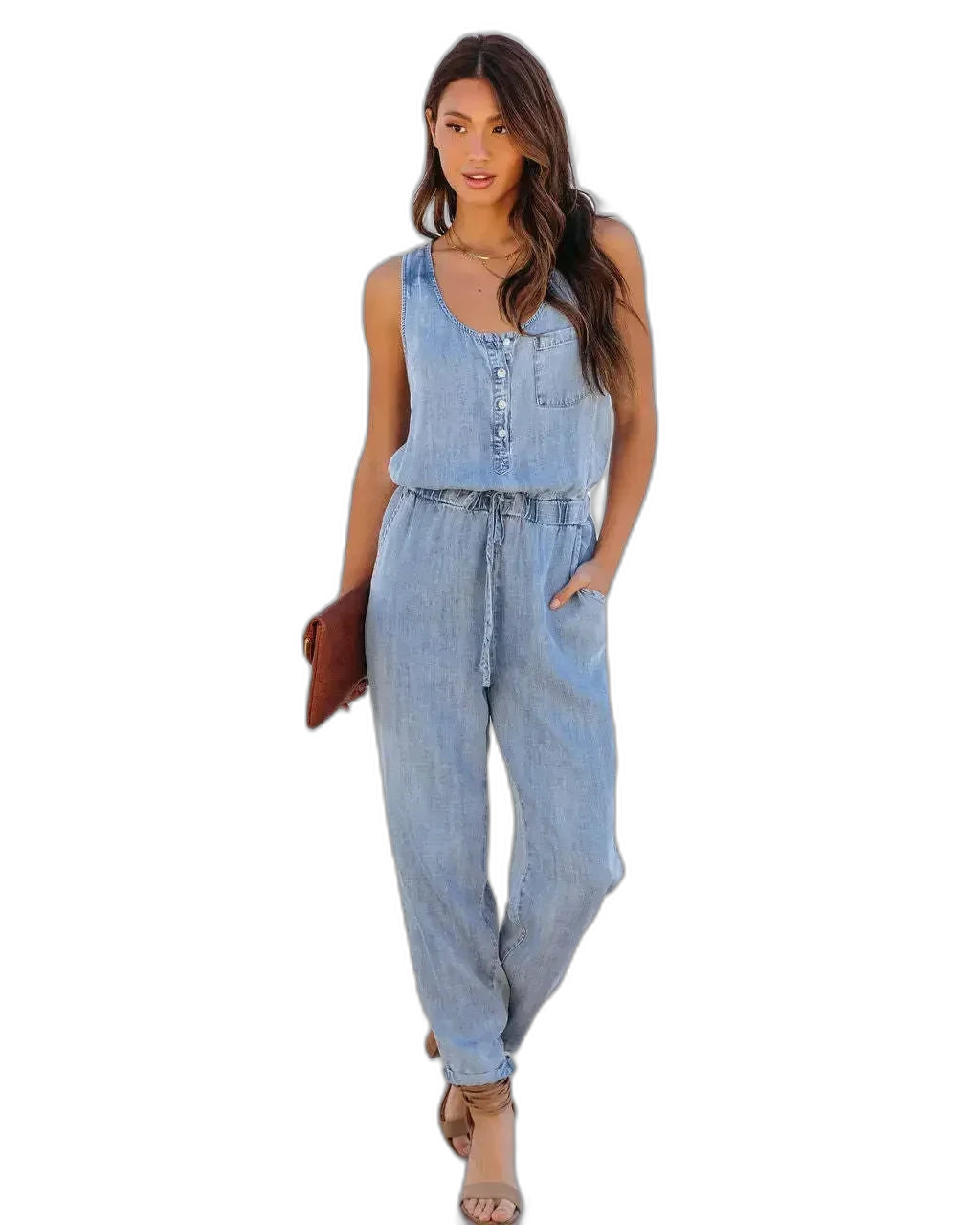 Salopette en Jean Femme Longueur Cheville Coupe Slim