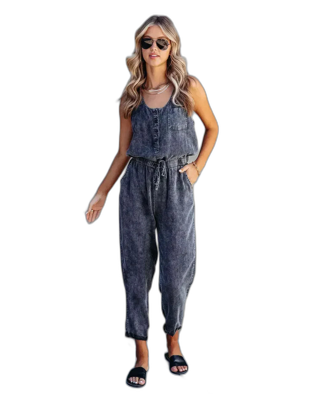 Salopette en Jean Femme Longueur Cheville Coupe Slim