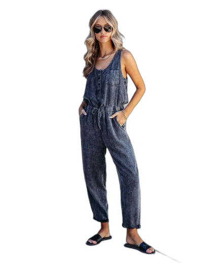 Salopette en Jean Femme Longueur Cheville Coupe Slim