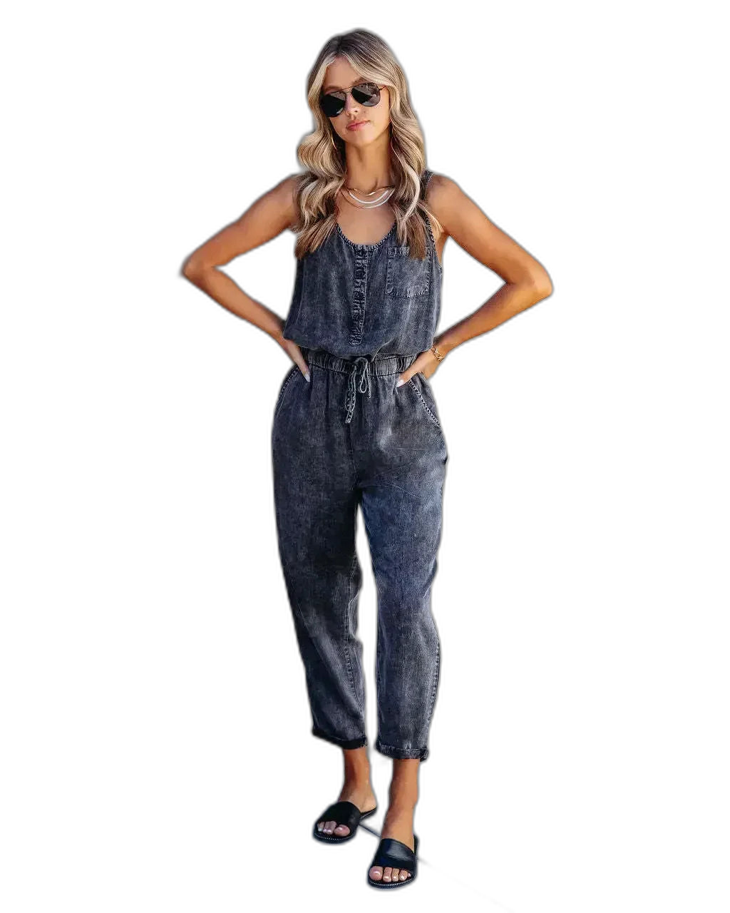 Salopette en Jean Femme Longueur Cheville Coupe Slim