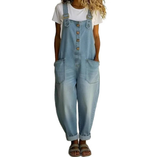 Salopette en Jean Femme Rétro Longue