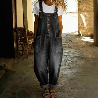 Salopette en Jean Femme Rétro Longue