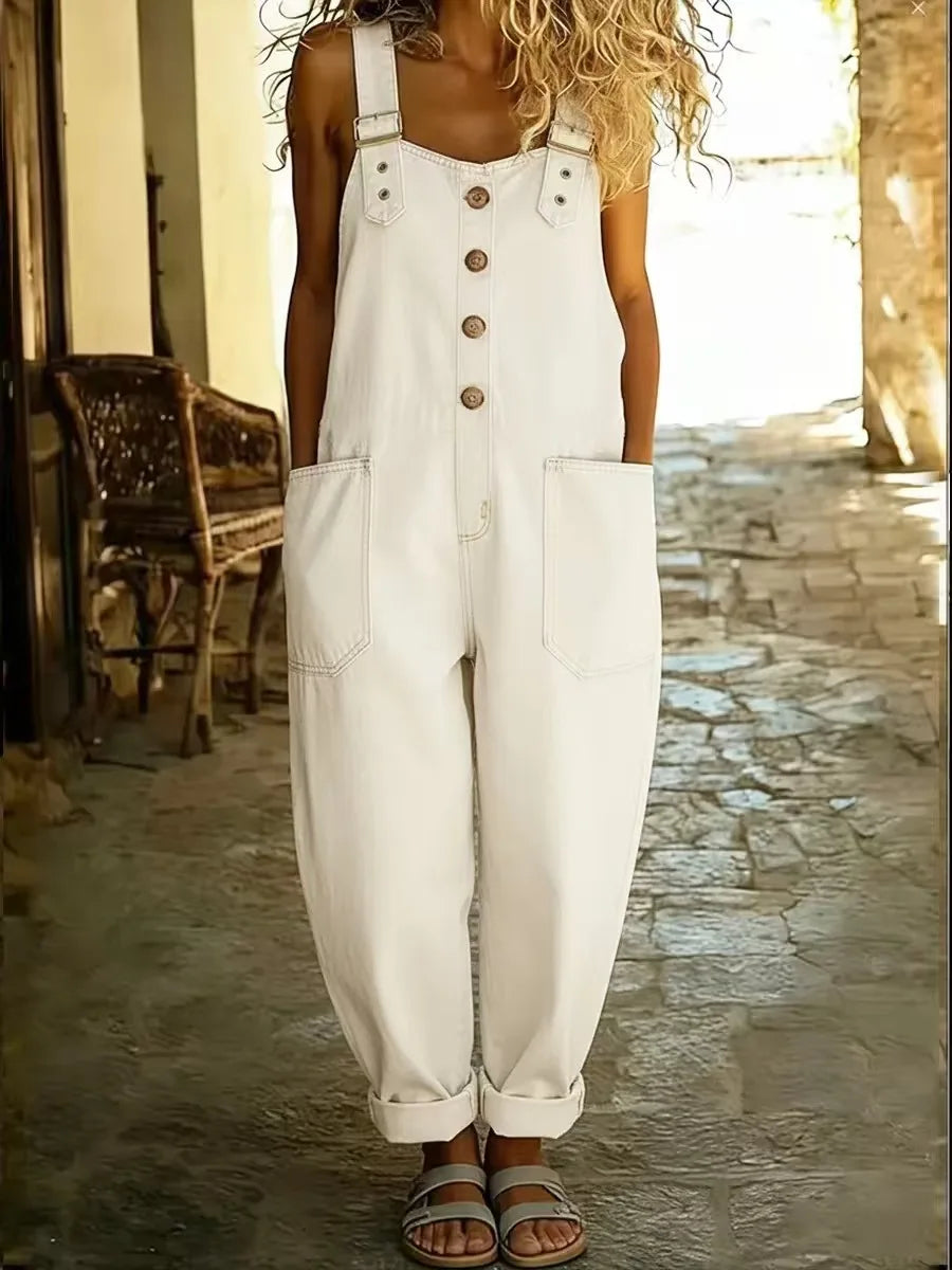 Salopette en Jean Femme Rétro Longue