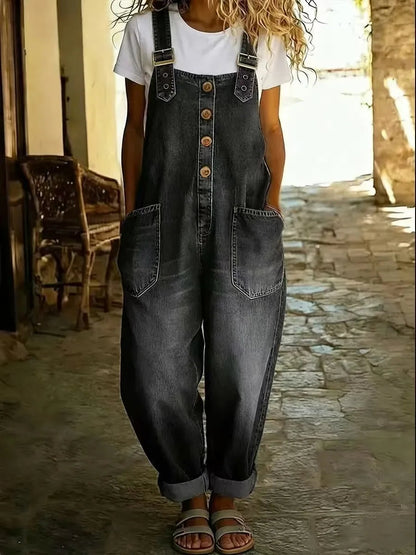 Salopette en Jean Femme Rétro Longue