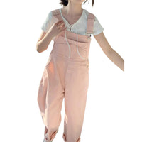 Salopette en Jean Rose pour Femme