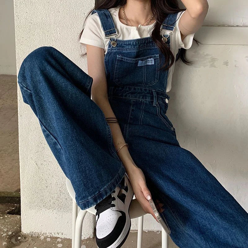 Salopette en Jean Femme Style Coréen Baggy