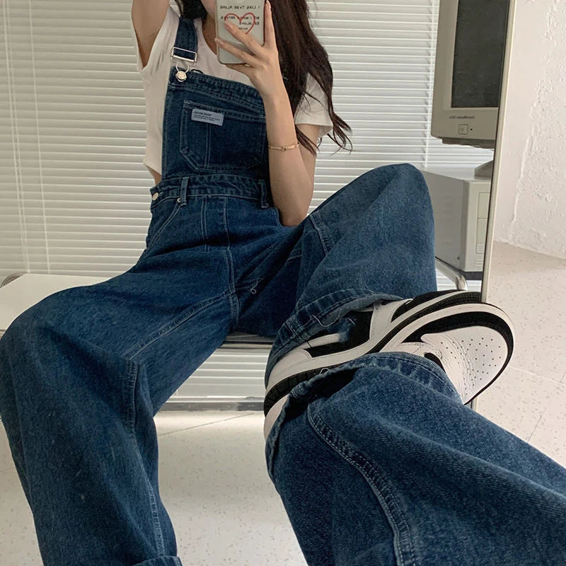 Salopette en Jean Femme Style Coréen Baggy