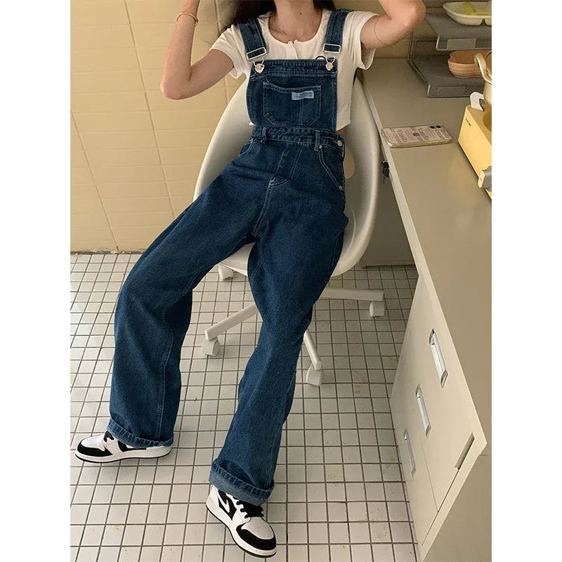 Salopette en Jean Femme Style Coréen Baggy