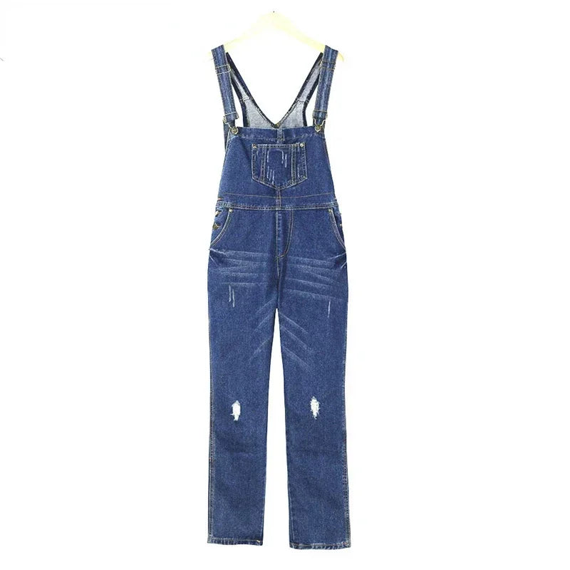 Salopette en Jean Femme Trous Streetwear