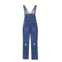 Salopette en Jean Femme Trous Streetwear