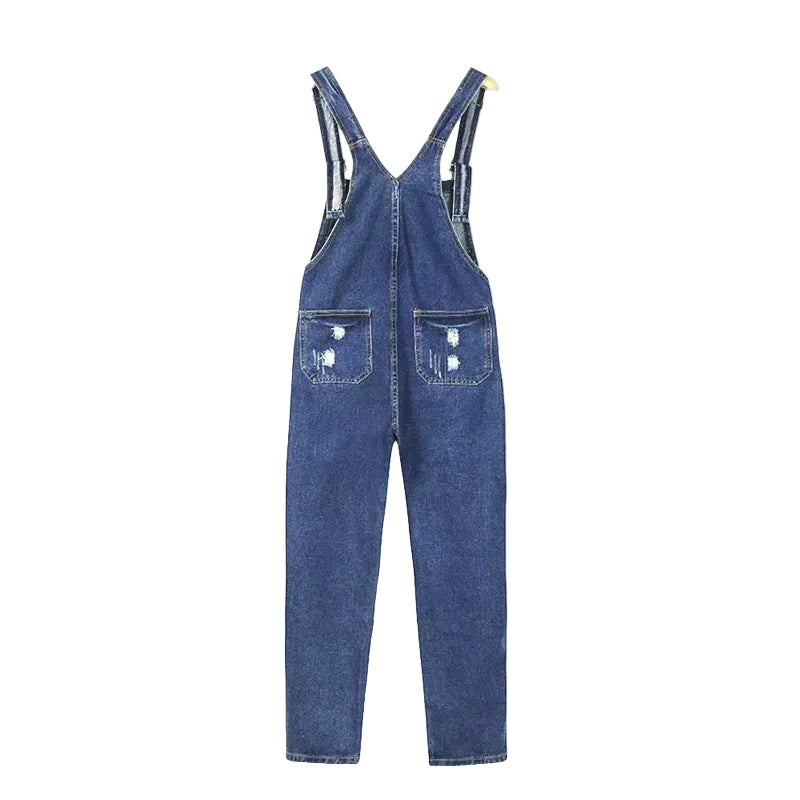 Salopette en Jean Femme Trous Streetwear