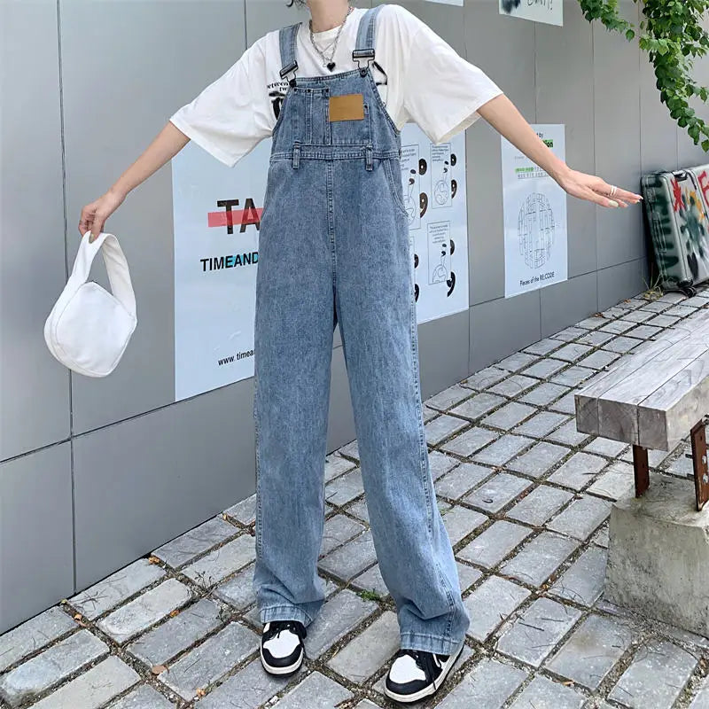 Salopette en Jean Femme Vintage Coupe Droite