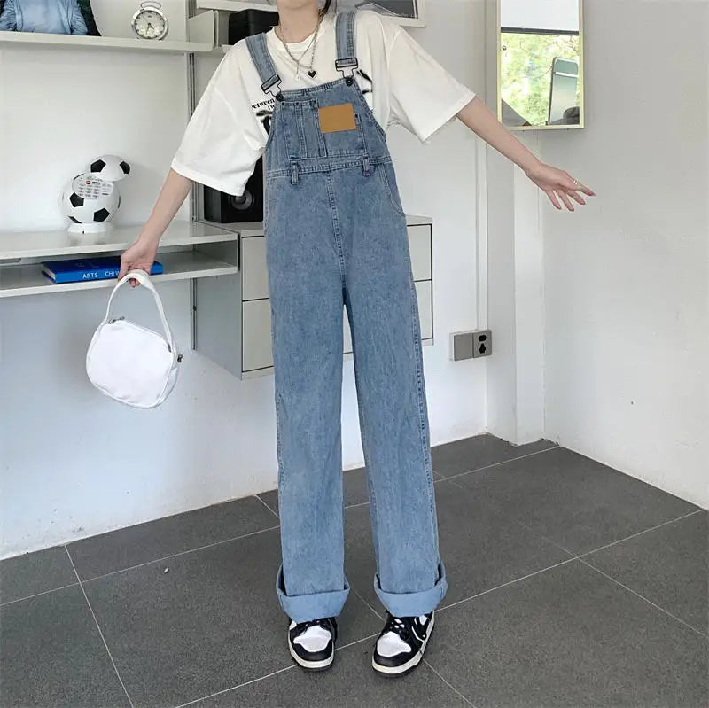 Salopette en Jean Femme Vintage Coupe Droite