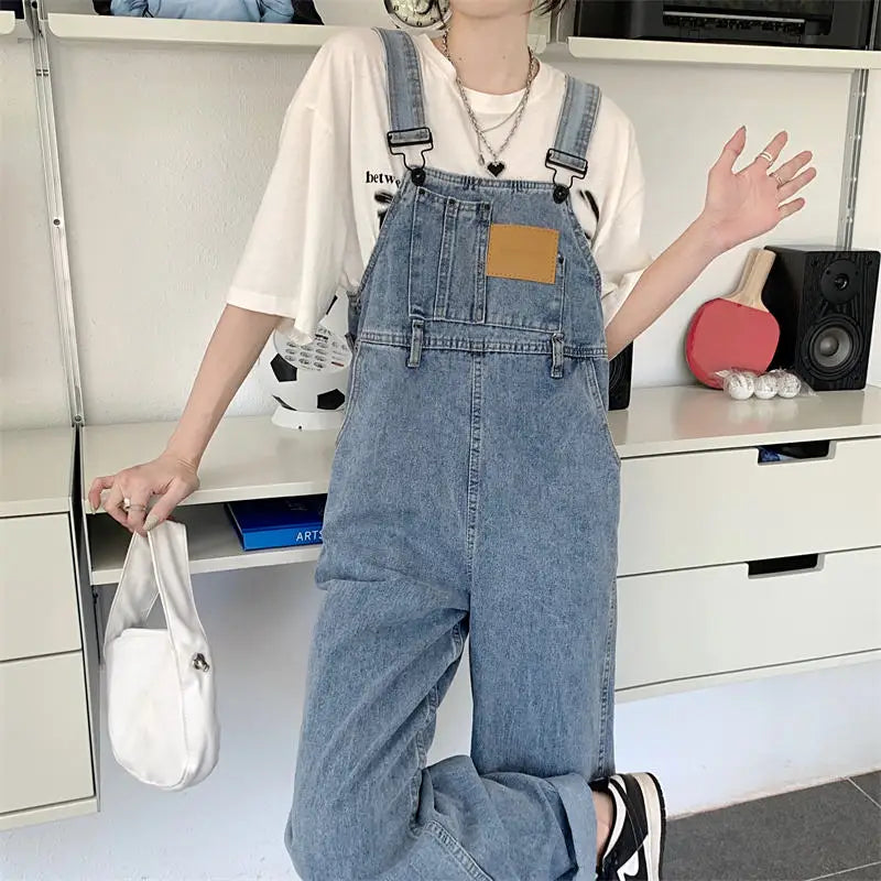 Salopette en Jean Femme Vintage Coupe Droite