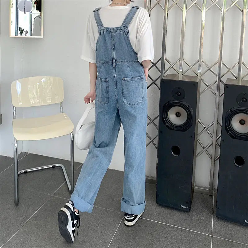 Salopette en Jean Femme Vintage Coupe Droite